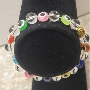 Colorful Beaded Evil Eye Stretch Bracelet